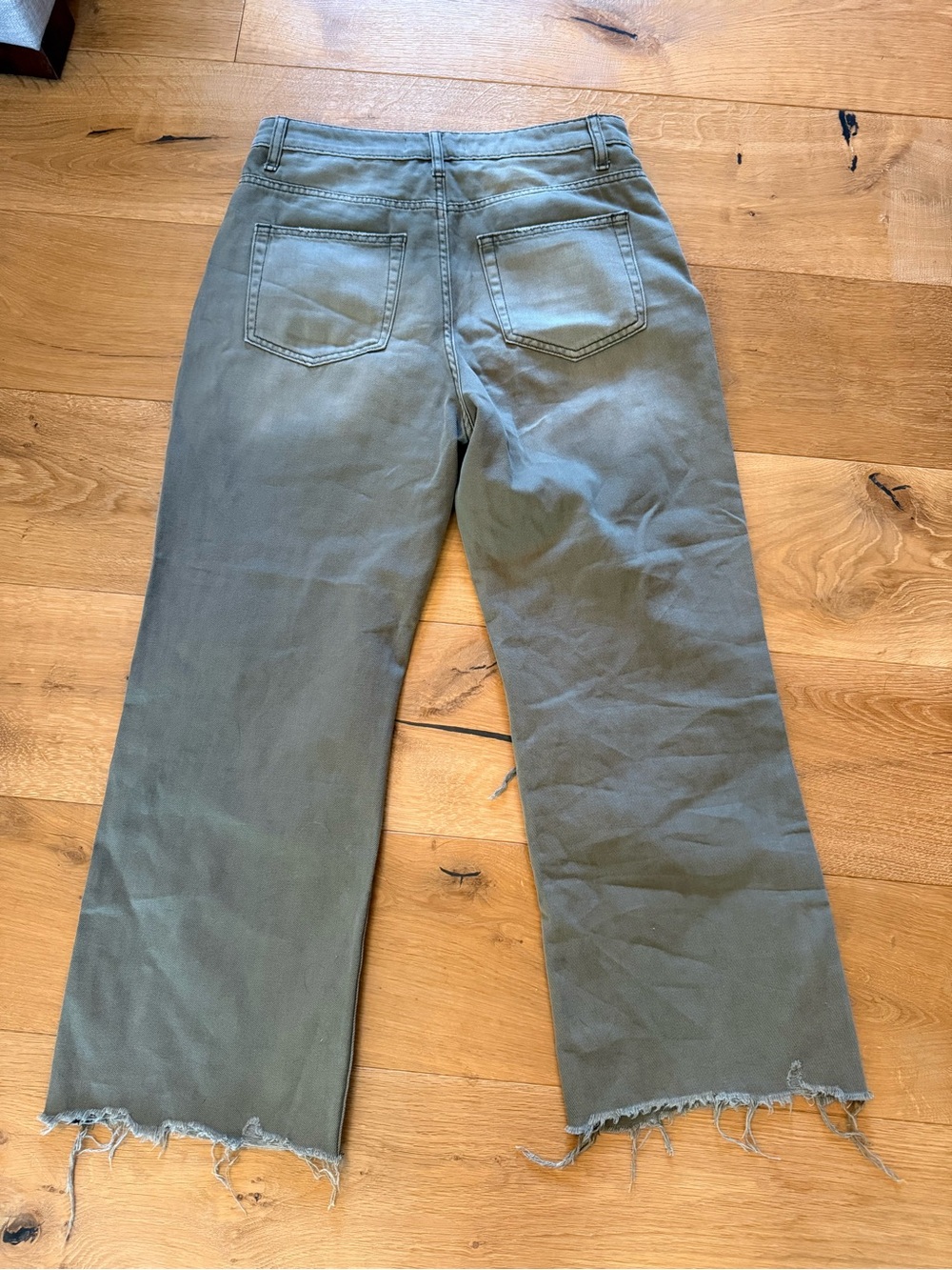 Vervet Olive Distressed Wide-Leg Jeans - Picture 4 of 4